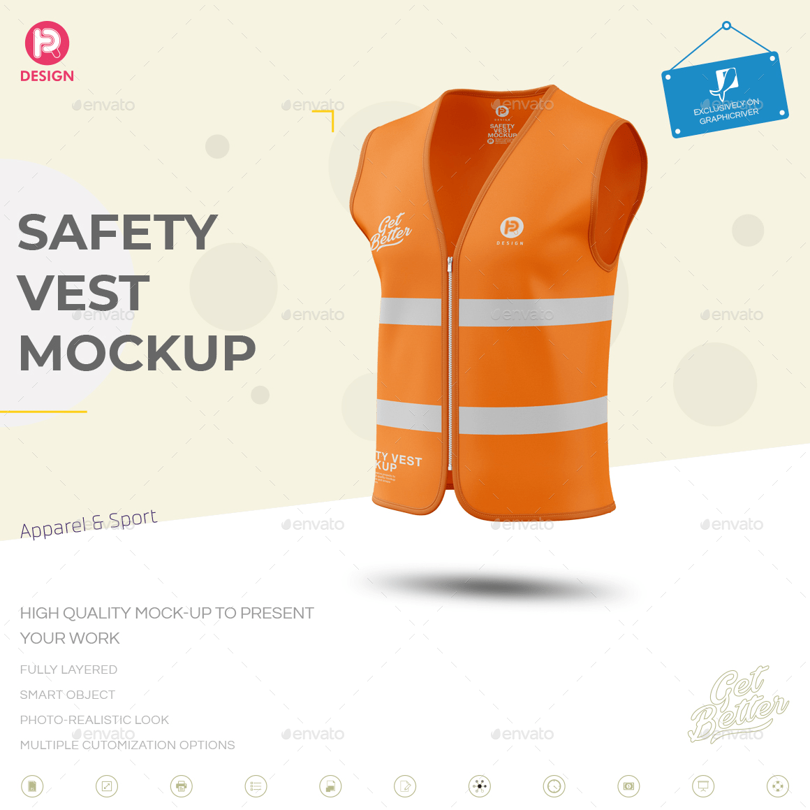 Safety Vest Mockup, Graphics GraphicRiver
